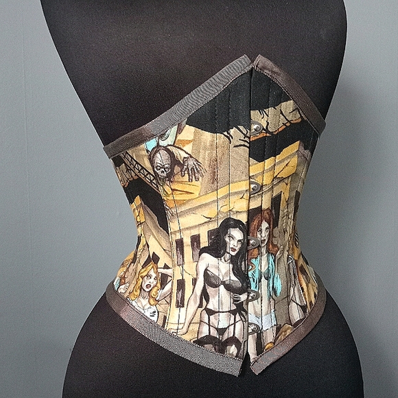 "Undead Elegance: Handmade Victorian Zombie Corset"ready to ship - Picture 2 of 6